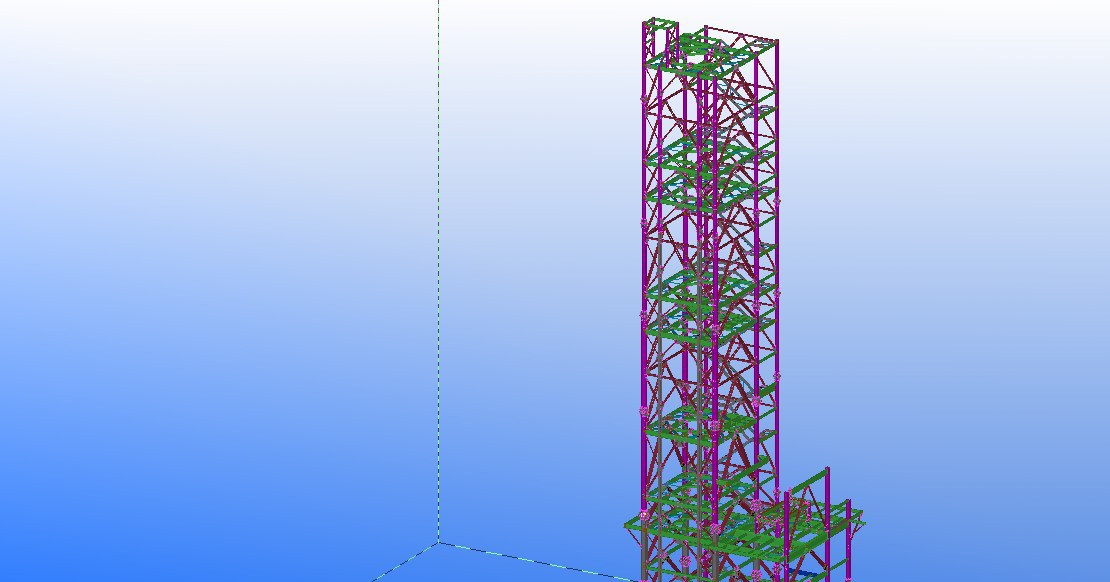 3D structural steel tower model — Reliance Jamnagar